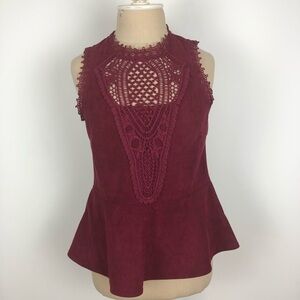 Ayla Suede Peplum Top S